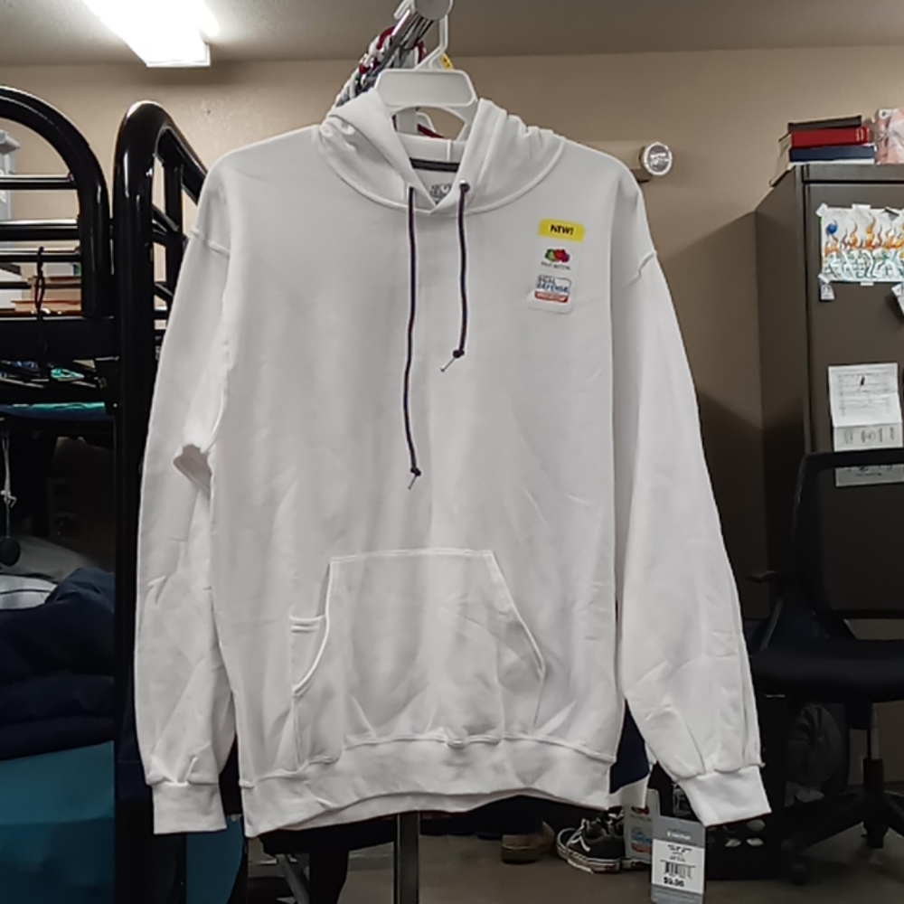 L hoodie white new with tags